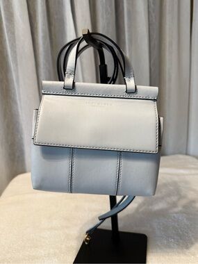 Tory Burch Powder Blue Leather Mini Top-Handle Crossbody